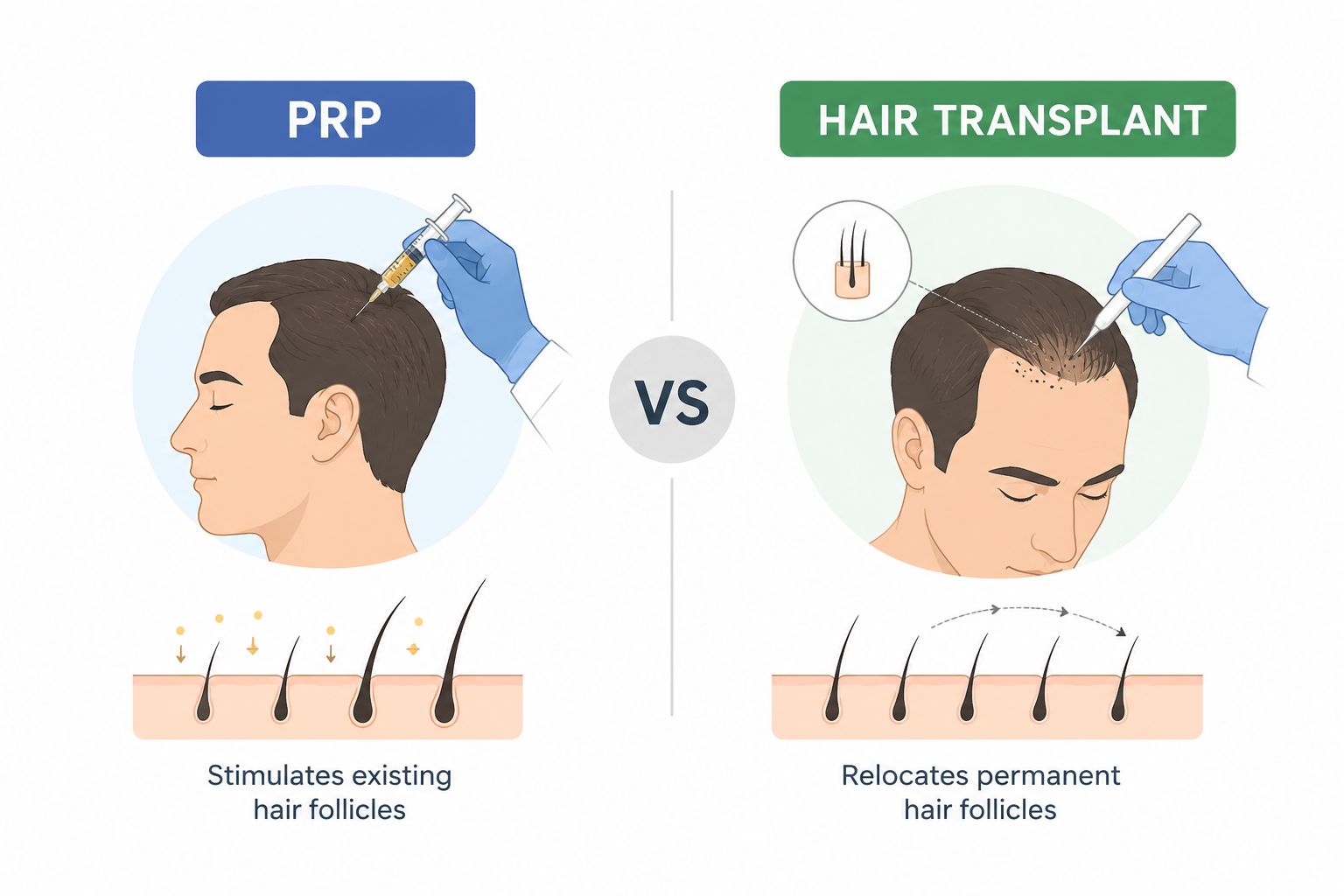 PRP vs Hair Transplant