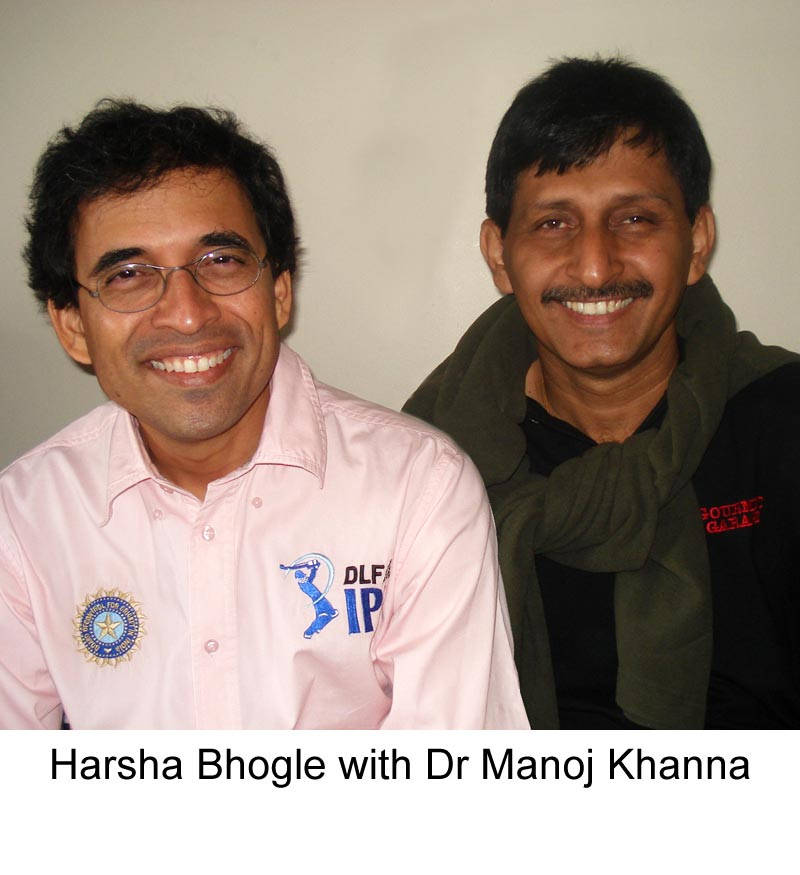Harsha Bhogle with famous Hair Transplant surgeon Dr Manoj Khanna