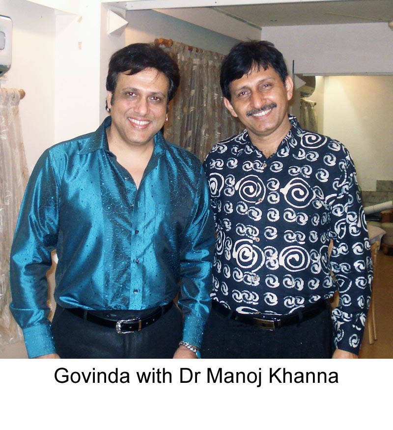 Actor Govinda with famous Hair Transplant surgeon Dr Manoj Khanna